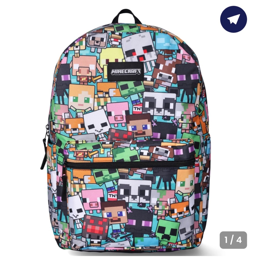 Minecraft Creeper 17" Laptop Backpack Multi-Color